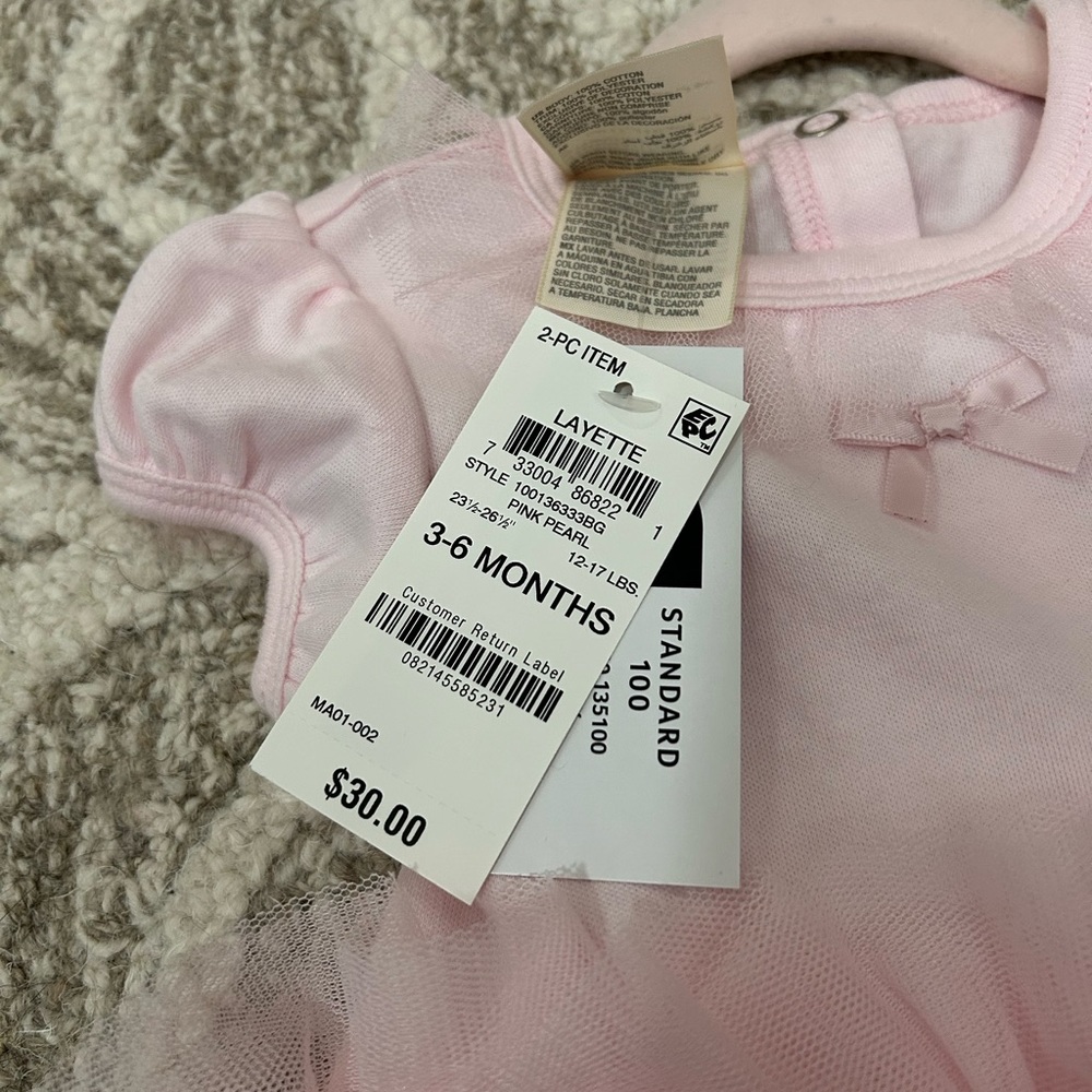 2-Piece First Impressions Pink Tutu Onesie w/ Headband
